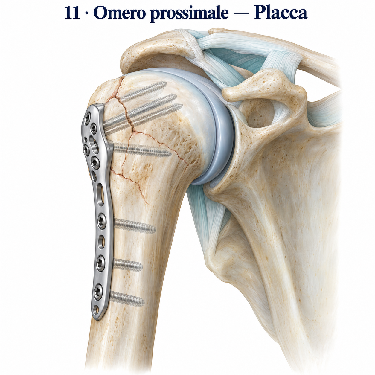 Frattura dell’omero prossimale trattata con placca a stabilità angolare.